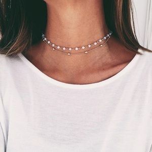 🎀 Awesome Dainty double layered beaded chain necklace in gold or silver 🎀